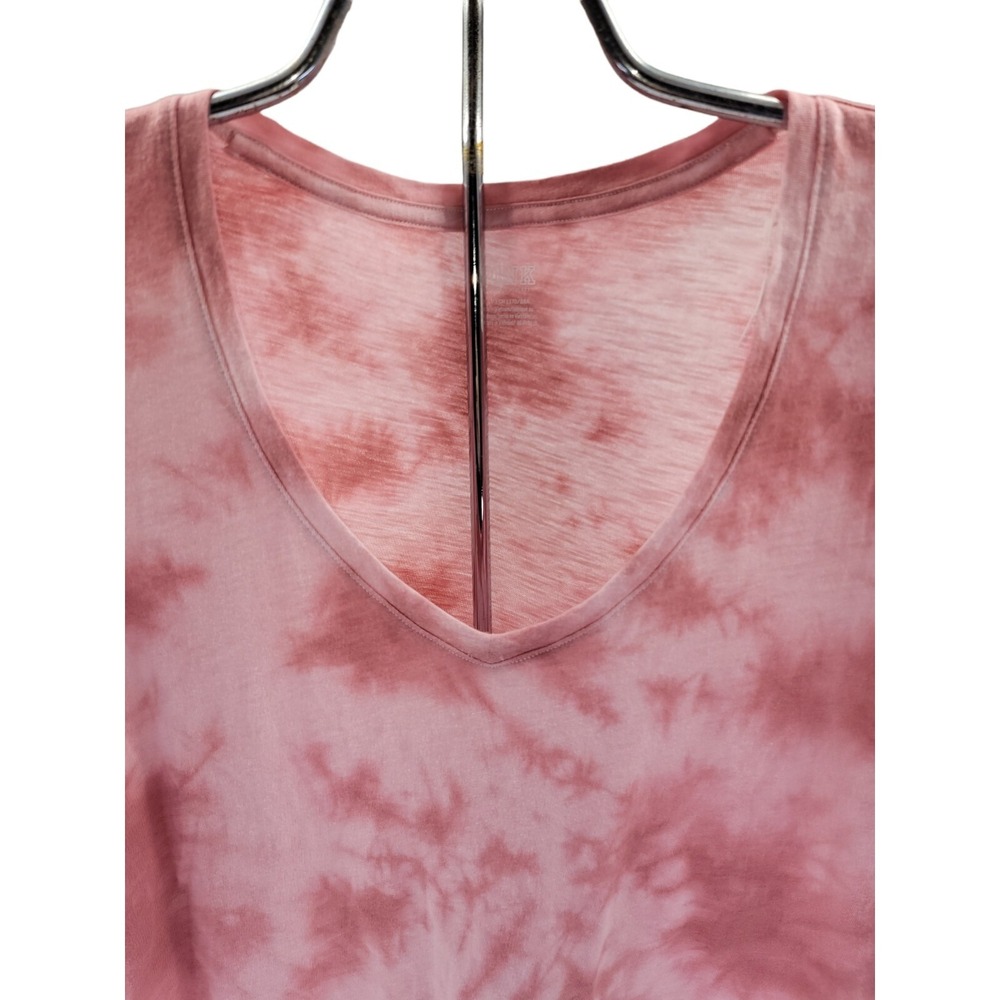 NWT Victoria's Secret Pink Petite V-neck Short Sleeve Shirt Tye Dye Size S/P - Picture 2 of 6